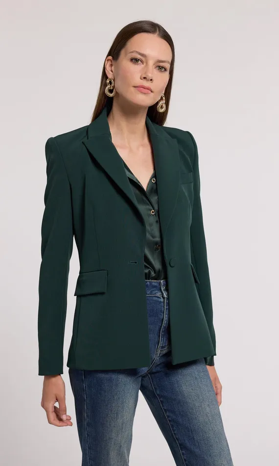 Generation Love Clothing Blazers and Jackets Aimee Crepe Blazer Forest 8211 Women