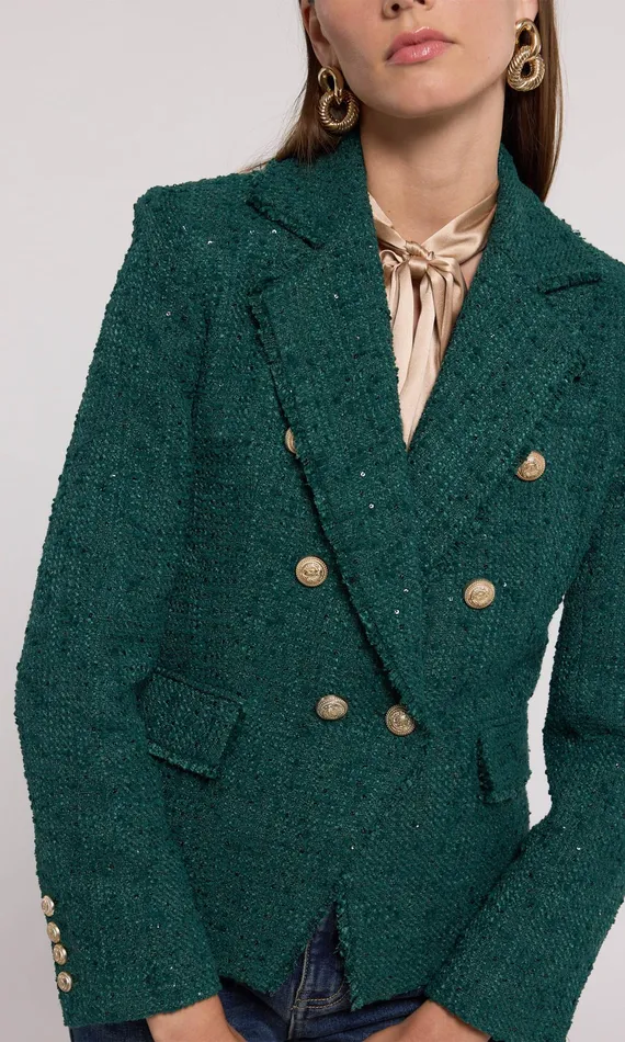 Generation Love Clothing Blazers and Jackets Eliza Tweed Blazer Forest 8211 Women