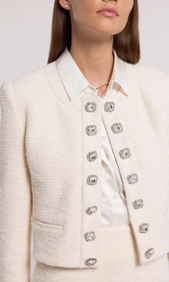 Generation Love Clothing Blazers and Jackets Kaiden Tweed Jacket Cream 8211 Women