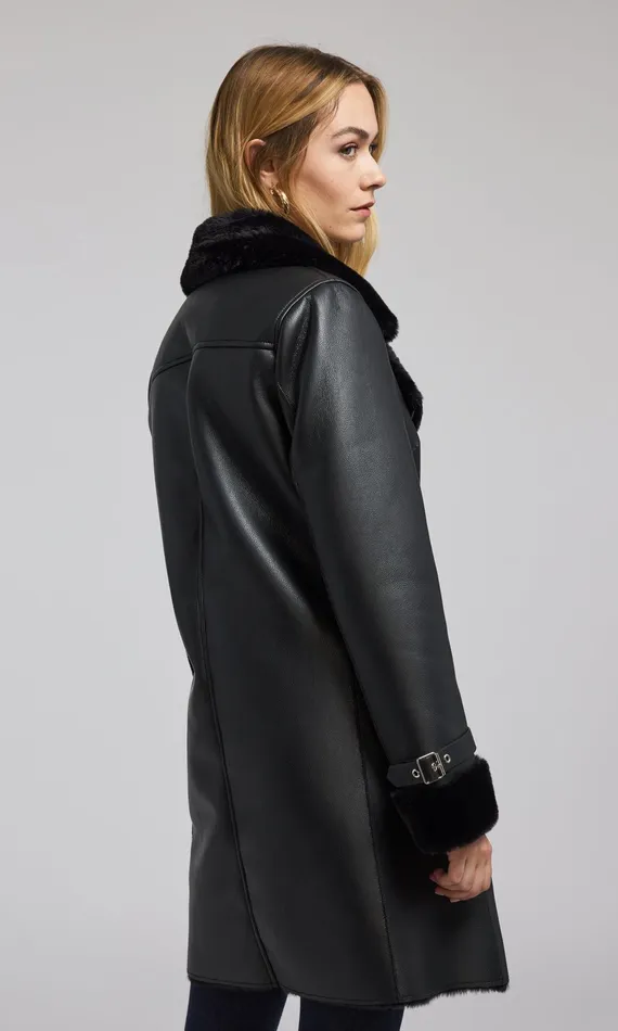 Generation Love Clothing Outerwear Carla Vegan Leather And Faux Fur Combo Coat Black 8211 Women