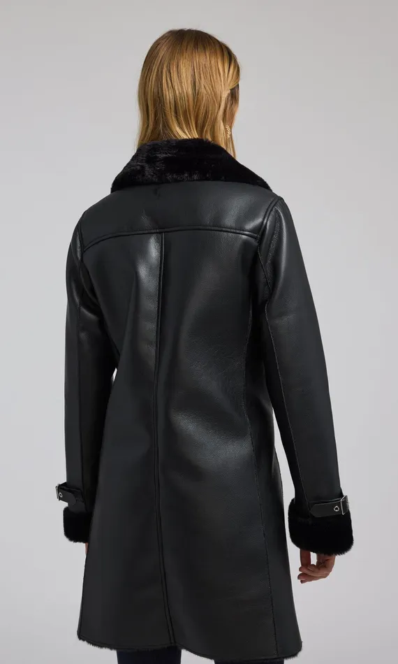 Generation Love Clothing Outerwear Carla Vegan Leather And Faux Fur Combo Coat Black 8211 Women