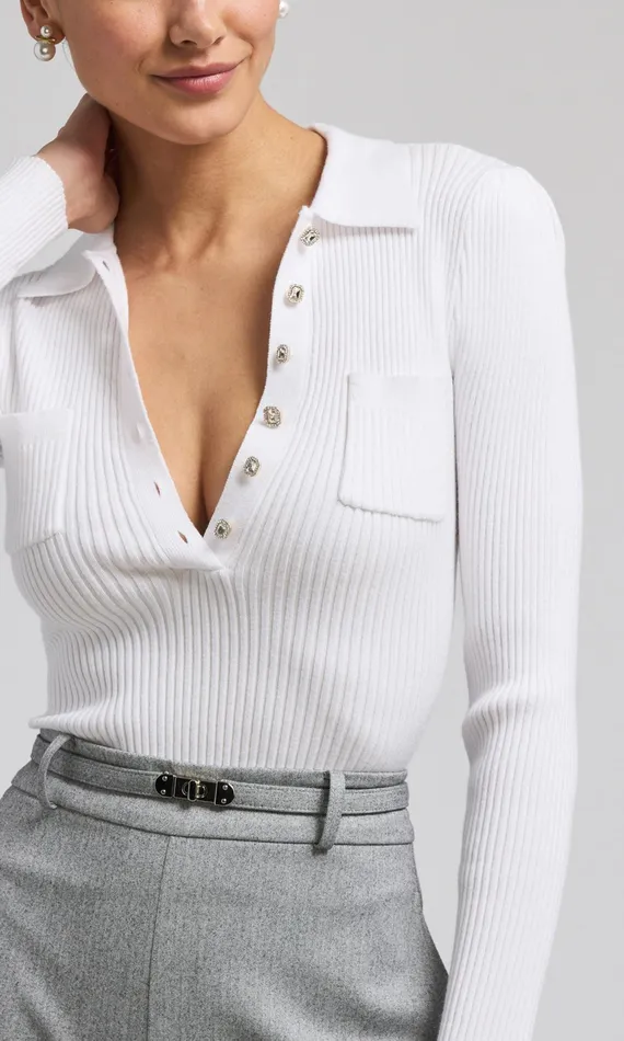 Generation Love Clothing Sweaters and Sweatshirts Perry Sweater White 8211 Women