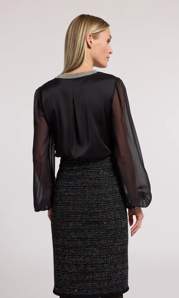 Generation Love Clothing Tops Carina Crystal Blouse Blackclear 8211 Women