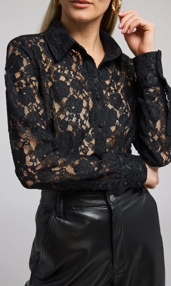 Generation Love Clothing Tops Delania Lace Blouse Black 8211 Women