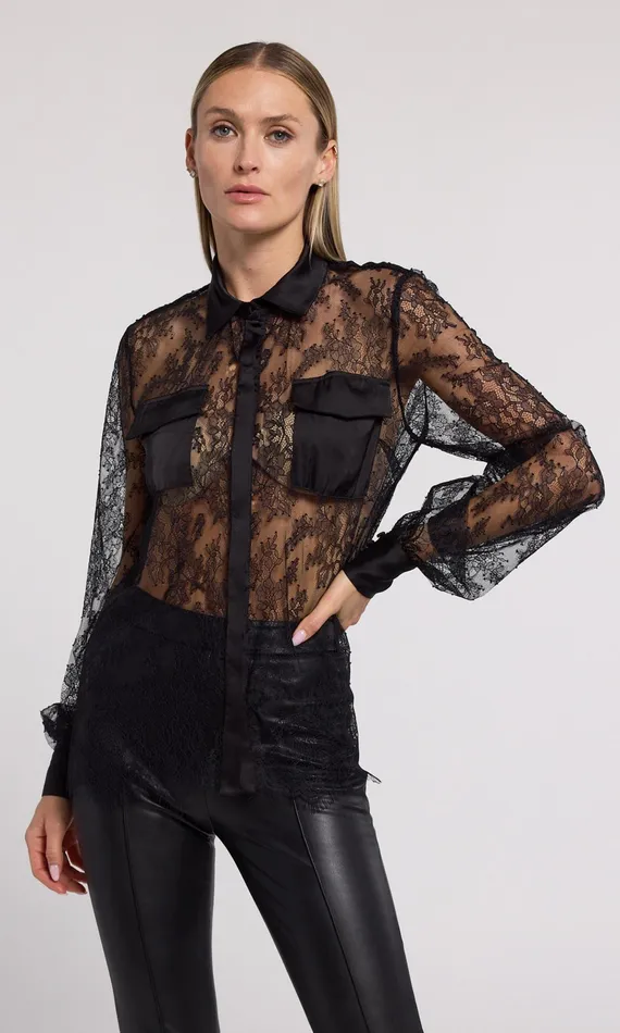 Generation Love Clothing Tops Oslo Lace Shirt Black 8211 Women