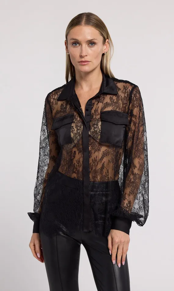 Generation Love Clothing Tops Oslo Lace Shirt Black 8211 Women