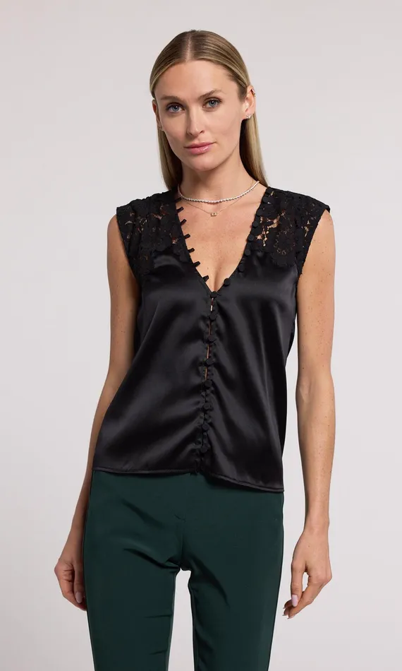 Generation Love Clothing Tops Ursula Lace Combo Blouse Black 8211 Women