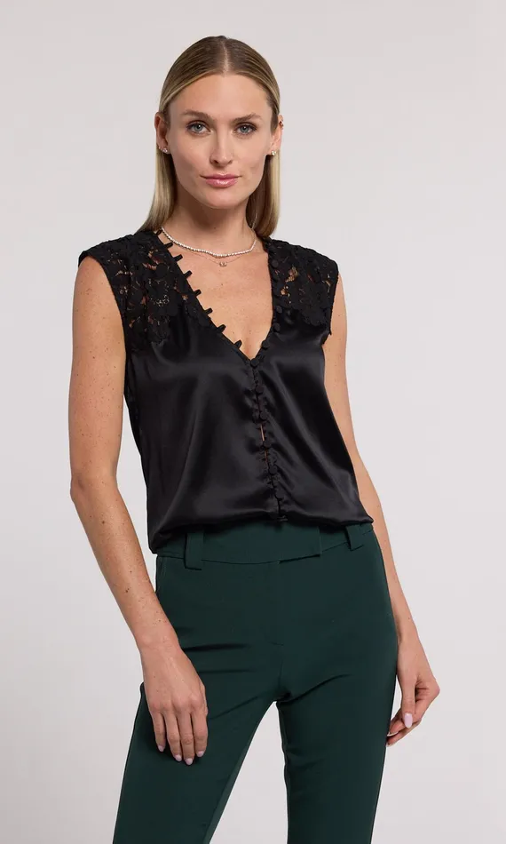 Generation Love Clothing Tops Ursula Lace Combo Blouse Black 8211 Women