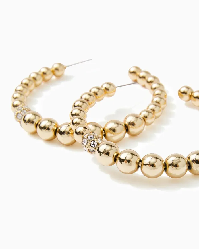 Gifts For Mom Home and GiftsWomen Lilly Pulitzer Bateau Hoop Earrings Gold Metallic