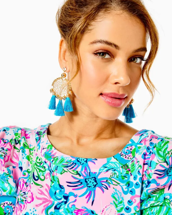 Gifts For Mom Home and GiftsWomen Lilly Pulitzer Sea Dreamer Earrings Cumulus Blue