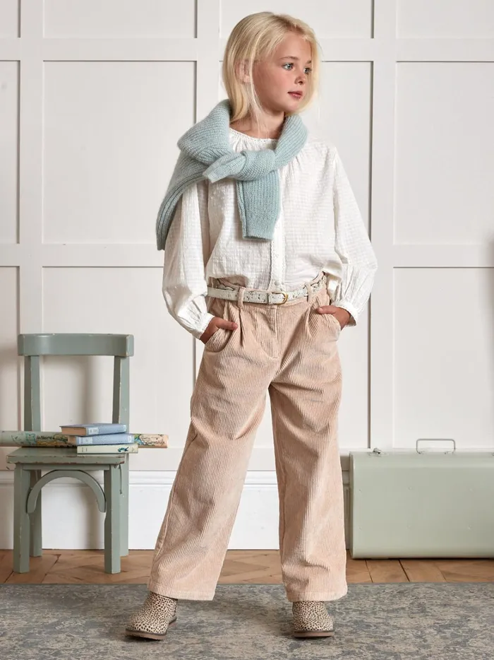 Girls Clothing Cyrillus Seersucker Shirt Ecru