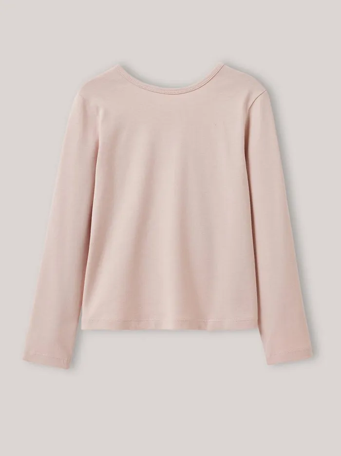 Girls Clothing Cyrillus TShirt With Message Trim Made With Liberty Fabric 8211 Organic Cotton Rose Doux