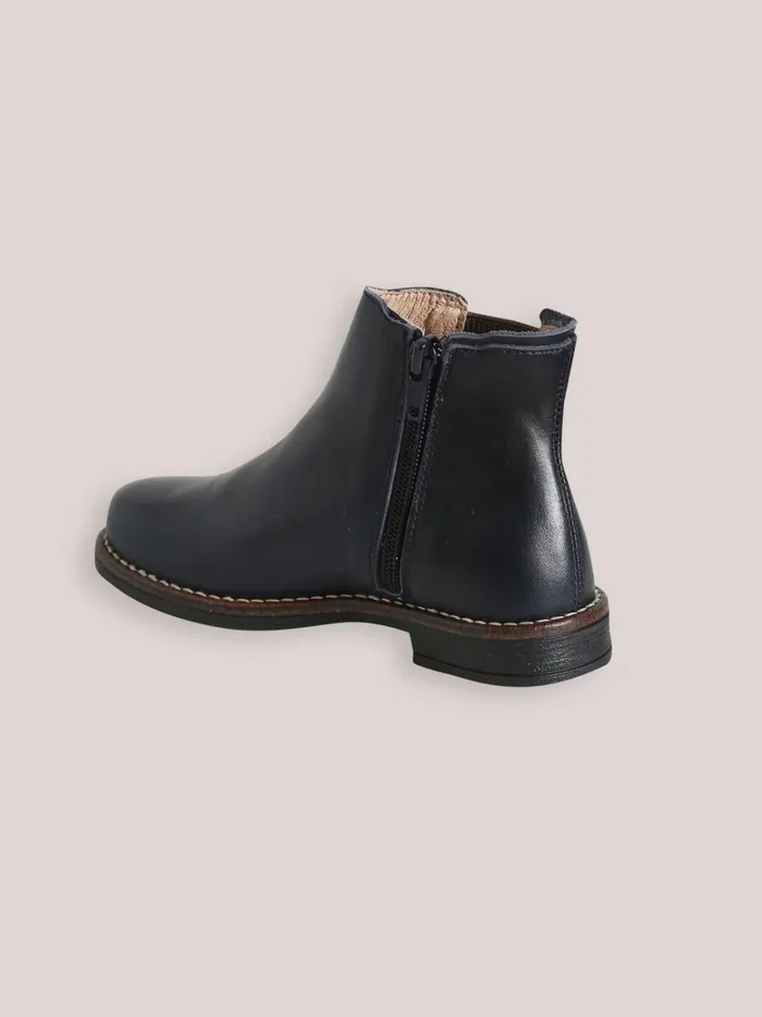 Girls Shoes Cyrillus Leather Ankle Boots Marine