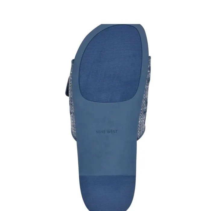 Giulia Casual Footbed Sandals Blue Raffia Women Nine West Sandals Giulia Casual Footbed Sandals Blue Raffia Women Nine West Sandals