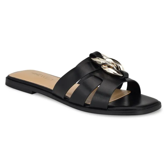 Graso Casual Flat Sandals Black Women Nine West Sandals Graso Casual Flat Sandals Black Women Nine West Sandals