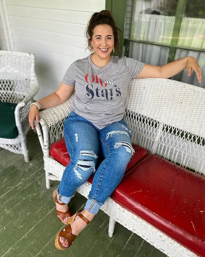 Gray Americana Oh My Stars Graphic Tee Women Maurices Tops