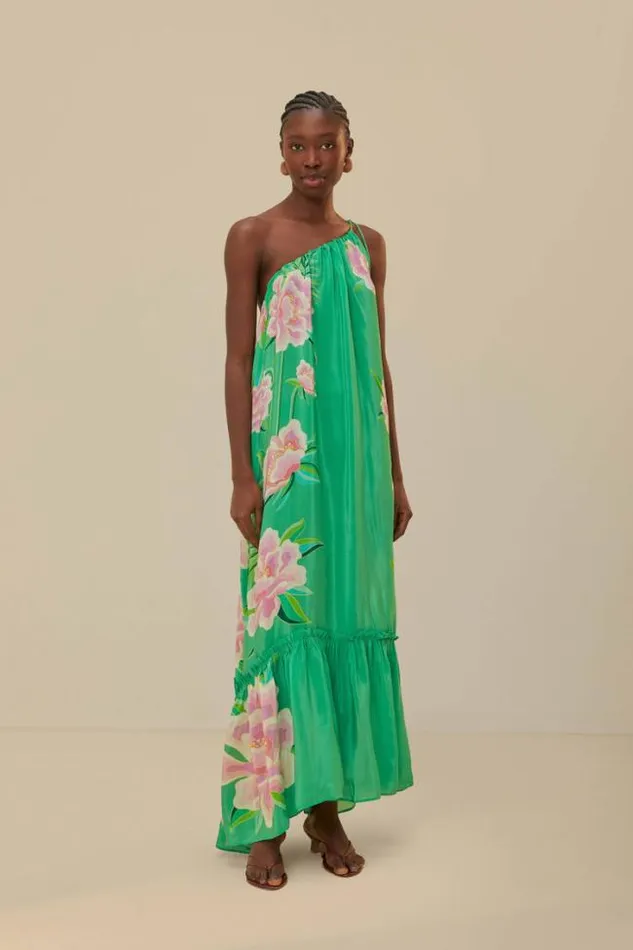 Green Floral Vibing Maxi Dress Women FARM Rio Maxi Dresses