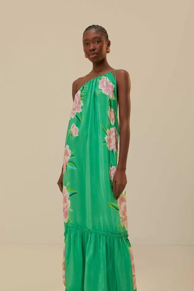 Green Floral Vibing Maxi Dress Women FARM Rio Maxi Dresses