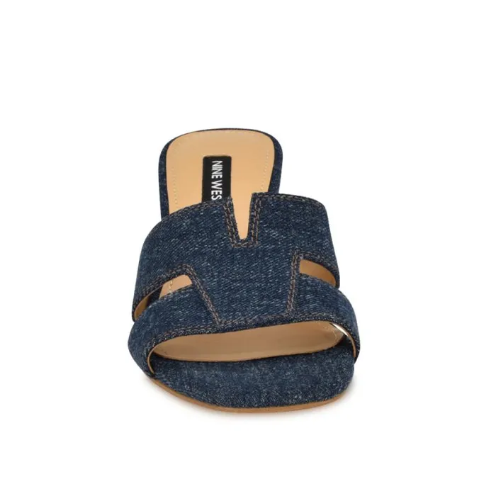 Griselda Block Heel Sandals Denim Women Nine West Heels Griselda Block Heel Sandals Denim Women Nine West Heels