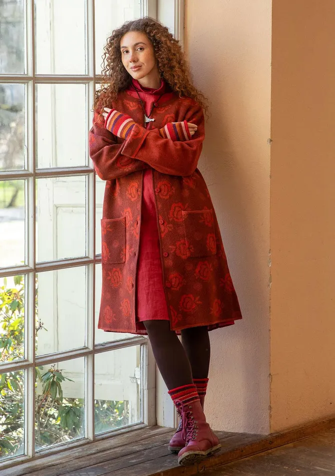 Gudrun Sjdn Aria Reversible Knit Coat In Felted Wool Women Coats and Jackets