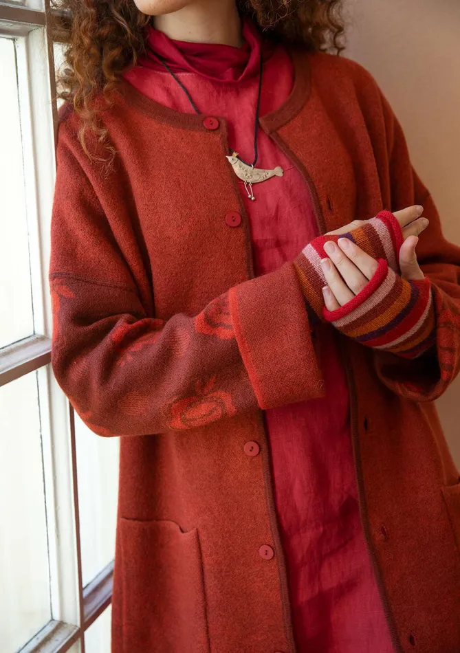 Gudrun Sjdn Aria Reversible Knit Coat In Felted Wool Women Coats and Jackets
