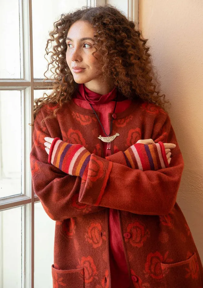 Gudrun Sjdn Aria Reversible Knit Coat In Felted Wool Women Coats and Jackets