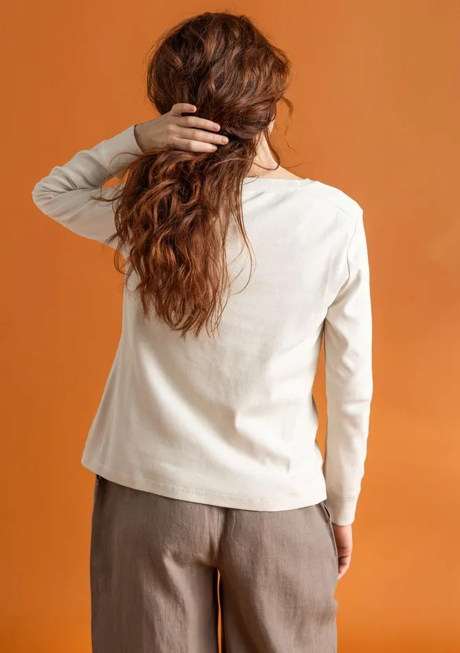 Gudrun Sjdn Henley Shirt In Organic Ribbed Cotton Women Tops and Shirts