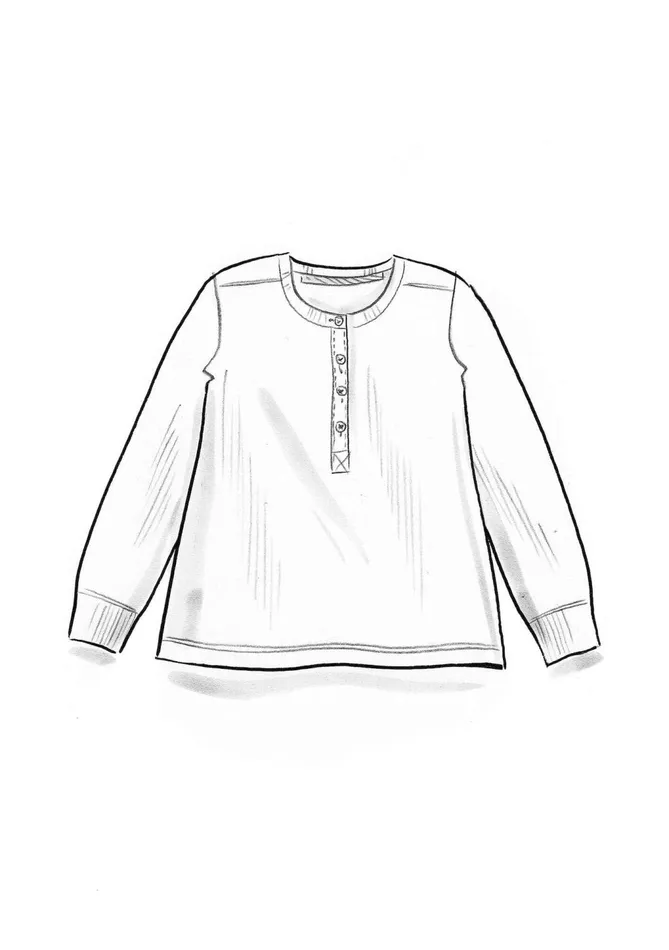 Gudrun Sjdn Henley Shirt In Organic Ribbed Cotton Women Tops and Shirts