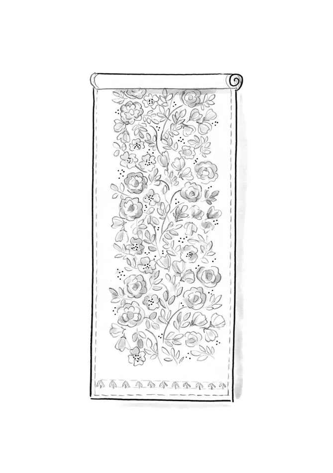 Gudrun Sjdn Wild Rose Table Runner In Linen Women Tablecloths