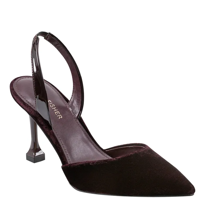 Hadya Slingback Pump Dark Red Velvet Heels and Pumps Marc Fisher Women