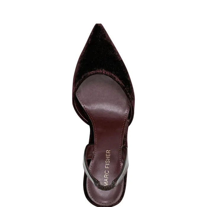 Hadya Slingback Pump Dark Red Velvet Heels and Pumps Marc Fisher Women