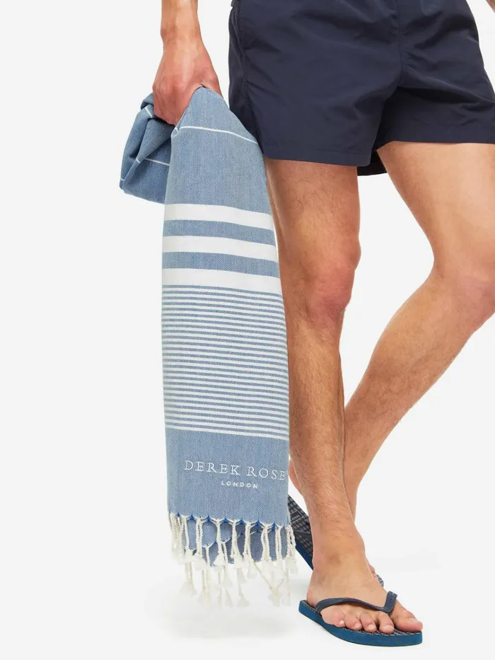 Hammam Towels MenWomen Derek Rose Hammam Towel Karinna Pure Cotton Royal