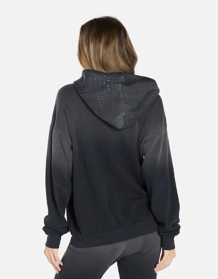 Harmony Wild Wolf Jet Black Ombre Women Lauren Moshi Hoodies