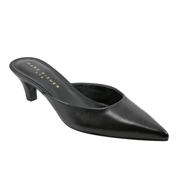 Heels and Pumps Women Marc Fisher Rosa Heeled Mule Black Leather