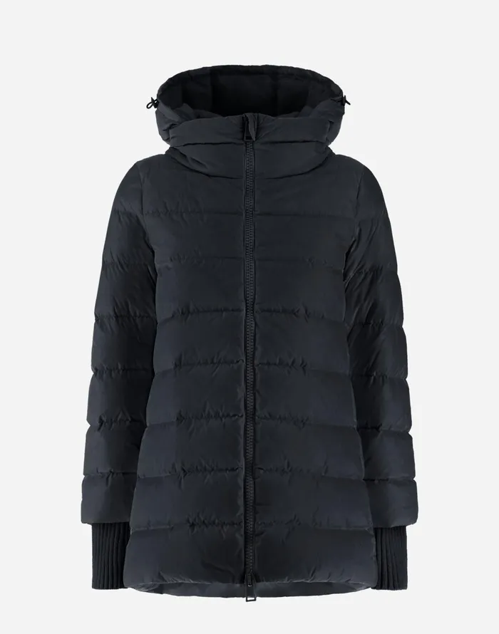 Herno ASHAPE JACKET IN NYLON CHAMONIX Black Women Long Down Jackets