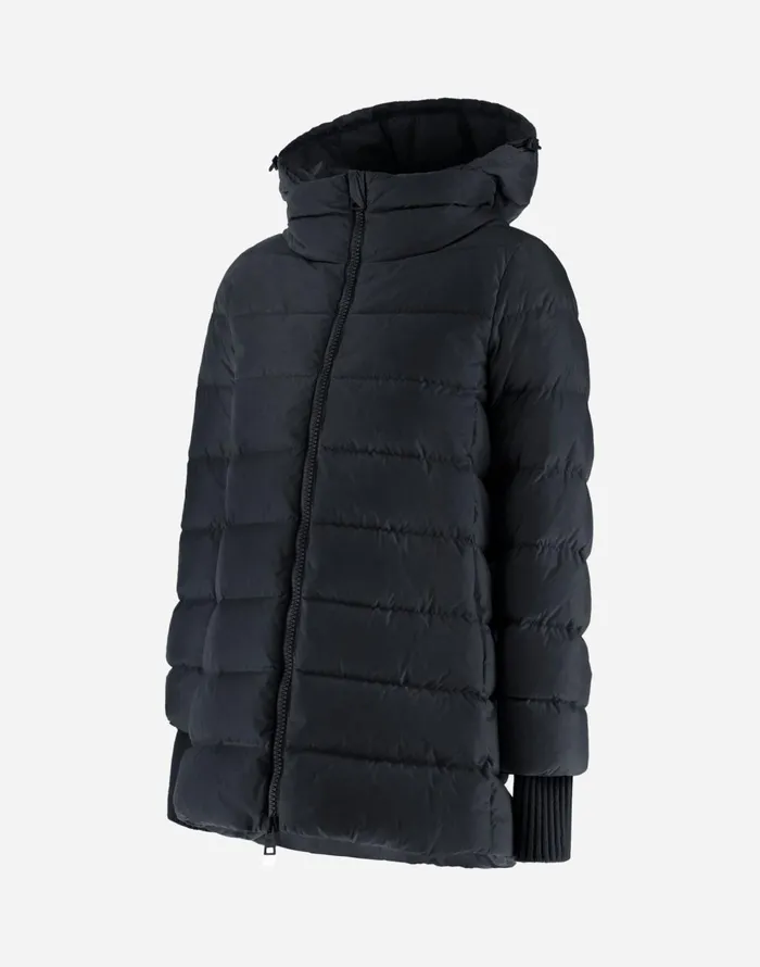 Herno ASHAPE JACKET IN NYLON CHAMONIX Black Women Long Down Jackets