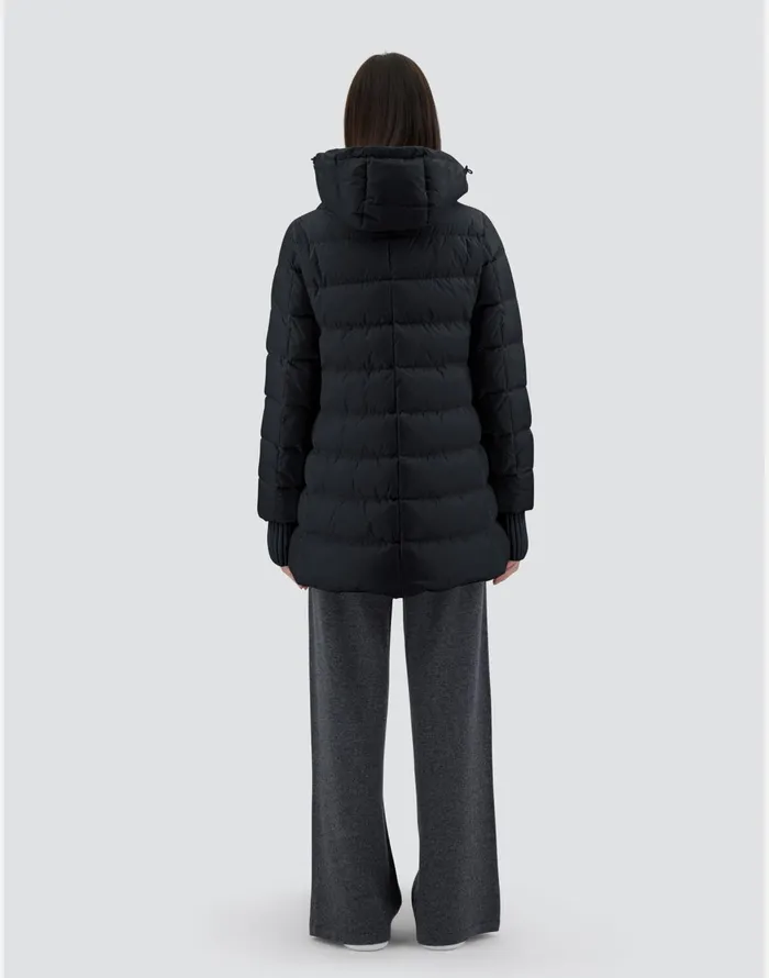 Herno ASHAPE JACKET IN NYLON CHAMONIX Black Women Long Down Jackets