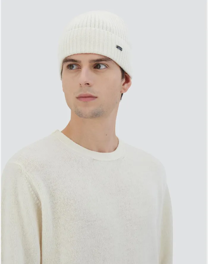 Herno BEANIE IN ETERNITY CASHMERE White Men Hats