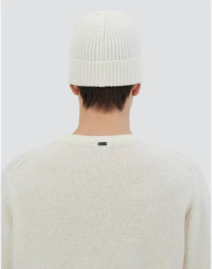 Herno BEANIE IN ETERNITY CASHMERE White Men Hats