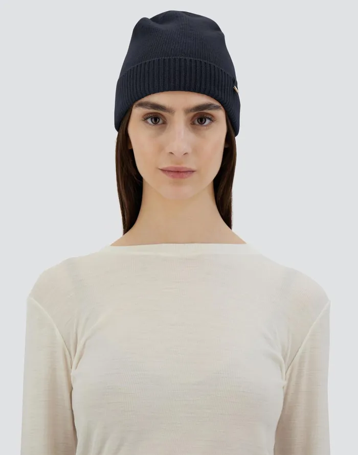 Herno BEANIE IN WOOL Navy Blue Women Hats