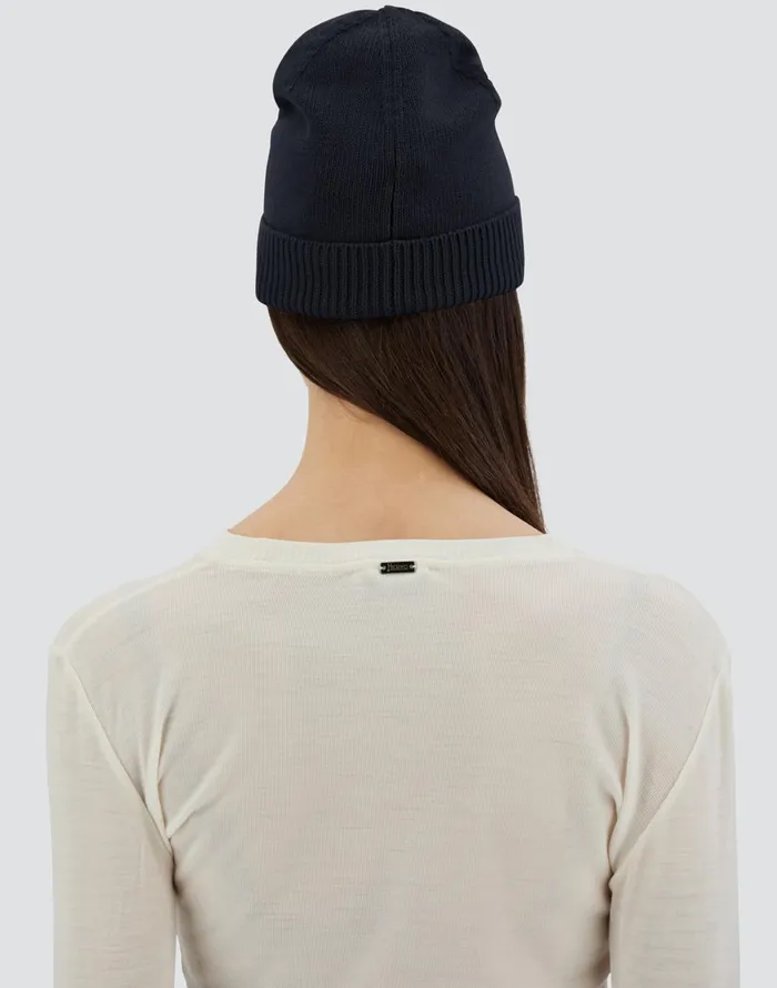 Herno BEANIE IN WOOL Navy Blue Women Hats
