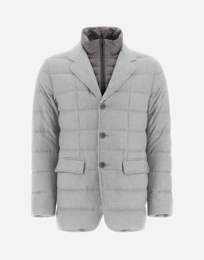 Herno BLAZER IN CASHMERE AND SILK Light Grey Men Blazers