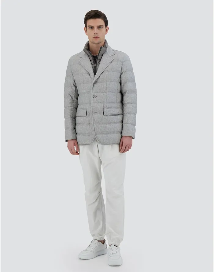 Herno BLAZER IN CASHMERE AND SILK Light Grey Men Blazers