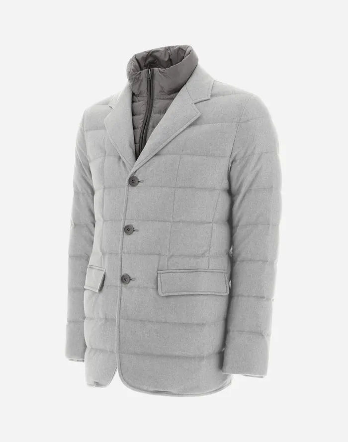 Herno BLAZER IN CASHMERE AND SILK Light Grey Men Blazers