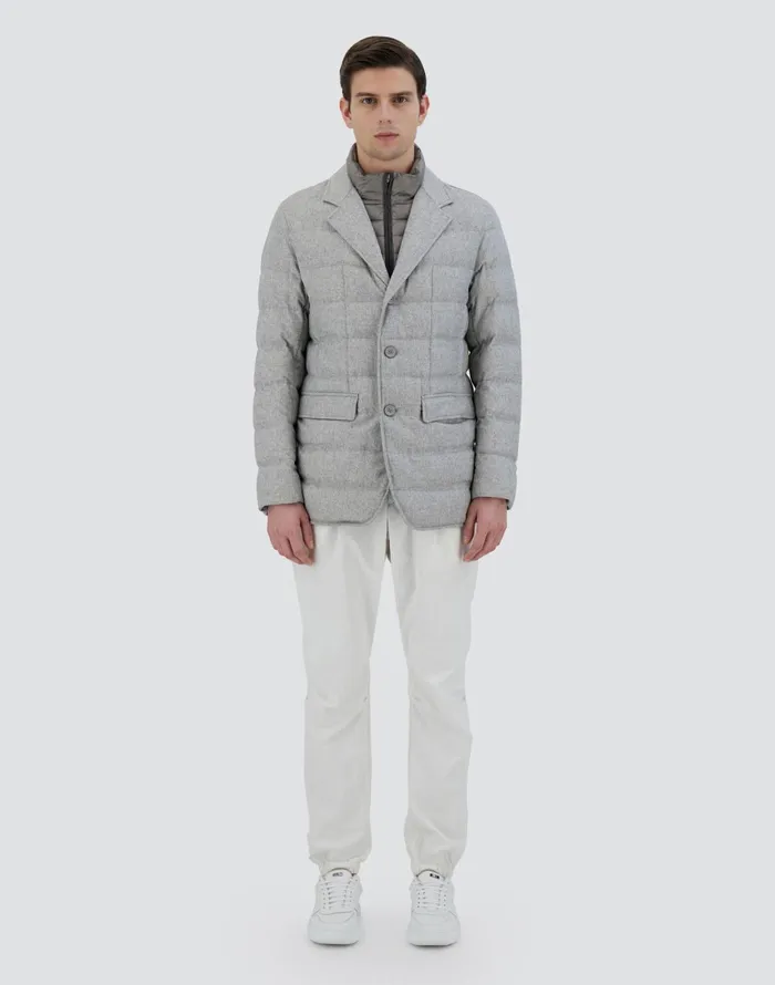 Herno BLAZER IN CASHMERE AND SILK Light Grey Men Blazers