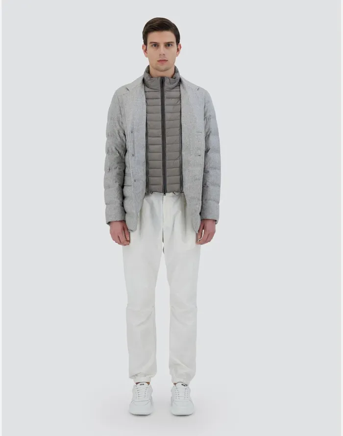Herno BLAZER IN CASHMERE AND SILK Light Grey Men Blazers