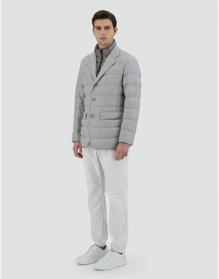 Herno BLAZER IN CASHMERE AND SILK Light Grey Men Blazers