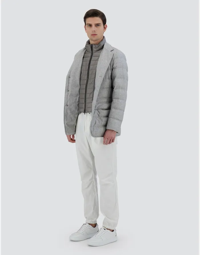 Herno BLAZER IN CASHMERE AND SILK Light Grey Men Blazers