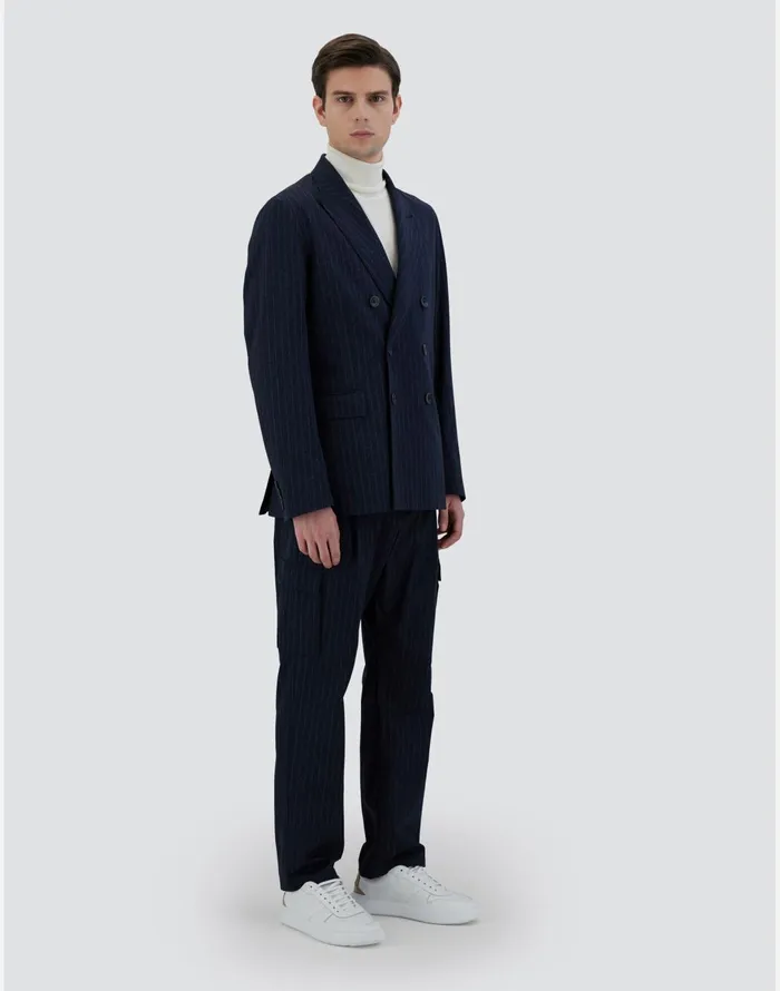 Herno BLAZER IN LIGHTPINSTRIPE Navy Blue Men Blazers
