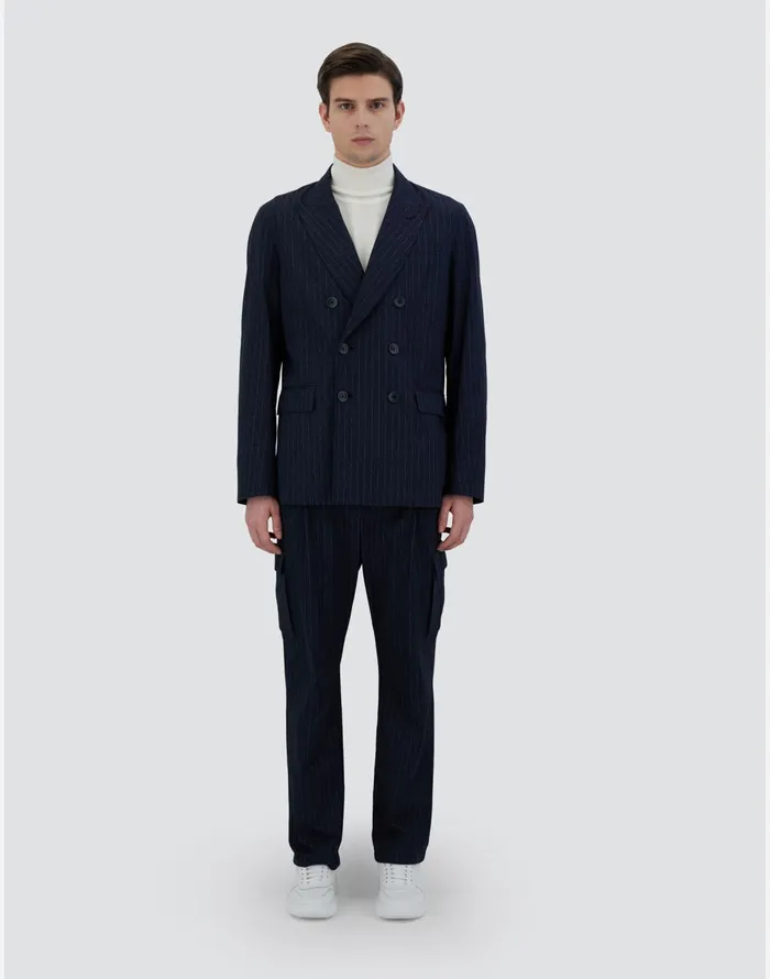 Herno BLAZER IN LIGHTPINSTRIPE Navy Blue Men Blazers
